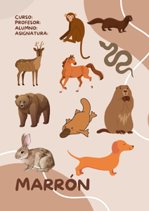 Fichas de color marrón para imprimir 2