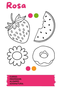 Fichas de color rosa para colorear 1