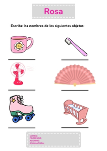 Fichas de color rosa para escribir 2