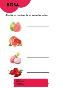 Fichas de color rosa para escribir 3