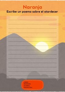 Fichas de color naranja para escribir 1