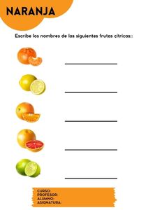 Fichas de color naranja para escribir 3
