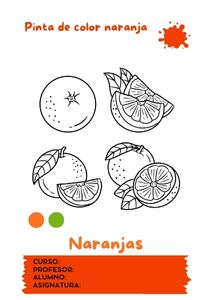 Fichas de color naranja para colorear 1