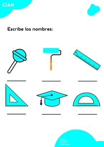 Fichas de color cian para escribir 3