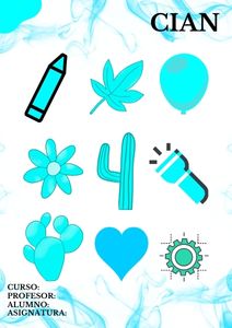Fichas de color cian para imprimir 1