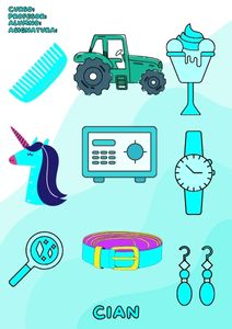 Fichas de color cian para imprimir 2