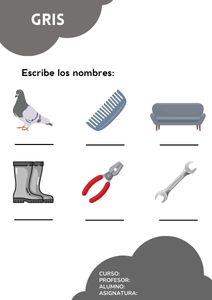 Fichas de color gris para escribir 3