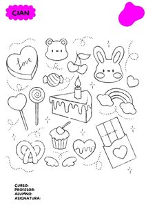 Fichas de color magenta para colorear 2