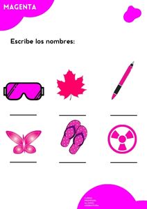 Fichas de color magenta para escribir 3