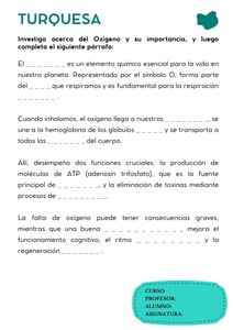 Fichas de color turquesa para escribir 1