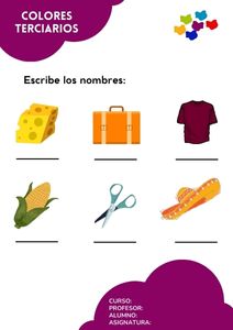 Fichas de colores terciarios para escribir 3