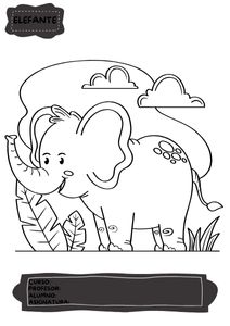 Fichas de elefantes para colorear 1