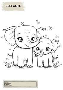 Fichas de elefantes para colorear 2