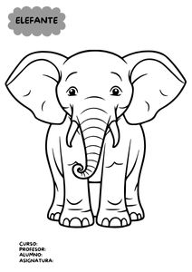 Fichas de elefantes para colorear 3