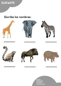 Fichas de elefantes para escribir 3