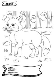 Fichas de zorros para colorear 1