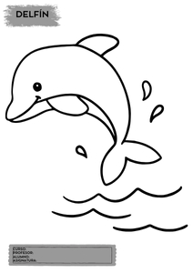 Fichas de delfines para colorear 2