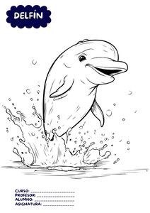 Fichas de delfines para colorear 3