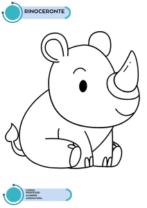 Fichas de rinocerontes para colorear 2