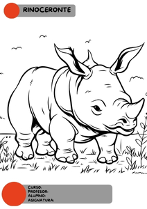 Fichas de rinocerontes para colorear 3
