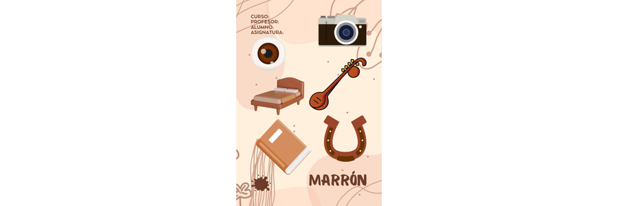 Fichas de color marrón para imprimir 3