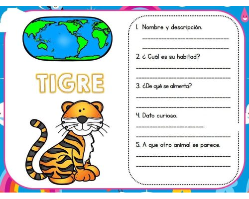 Fichas de tigres para estudiar 1