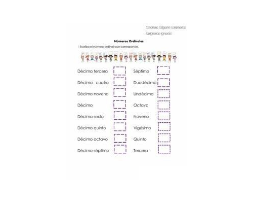 Actividades prácticas y manipulativas con ficha de numeros ordinales 2