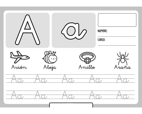 Fichas de la A para imprimir 1