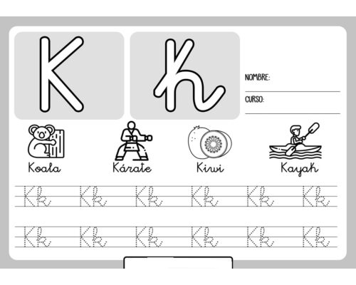 Fichas de la K para colorear 3