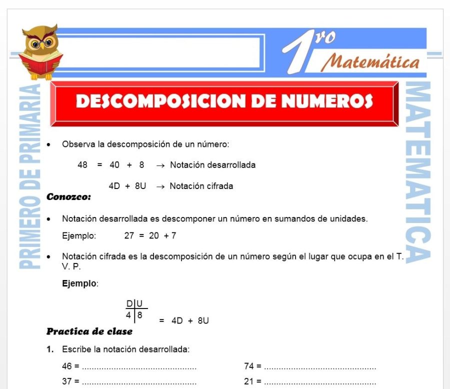 Concepto de descomposición de números 3