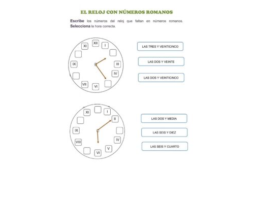 Numeración romana en relojes y cronogramas 2