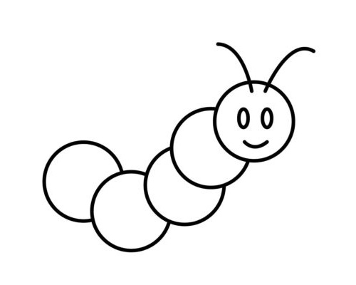 Fichas de gusanos para colorear 3