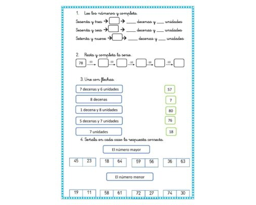 Actividades de repaso en matemáticas 1