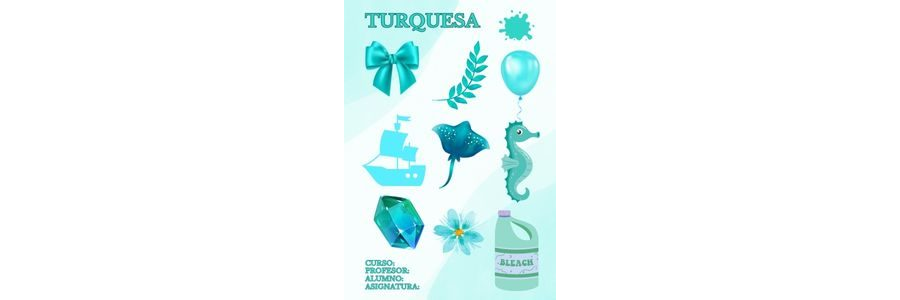 Fichas de color turquesa para imprimir 1