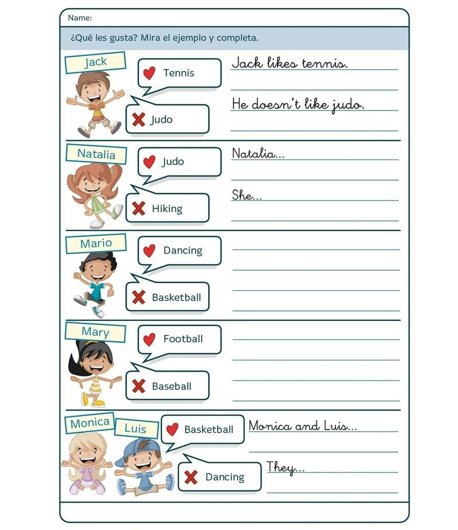 Refuerzo de vocabulario y gramática 1