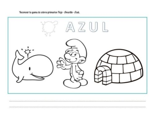 Fichas de color azul para primaria 2