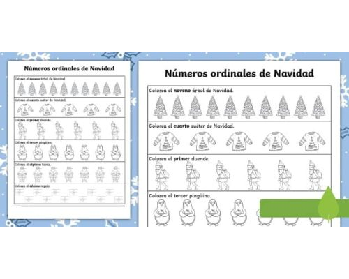 Aplicación de los números ordinales en actividades de Navidad 1
