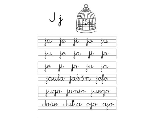 Fichas de la j minúscula 3