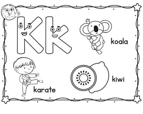 Fichas de la K para colorear 2