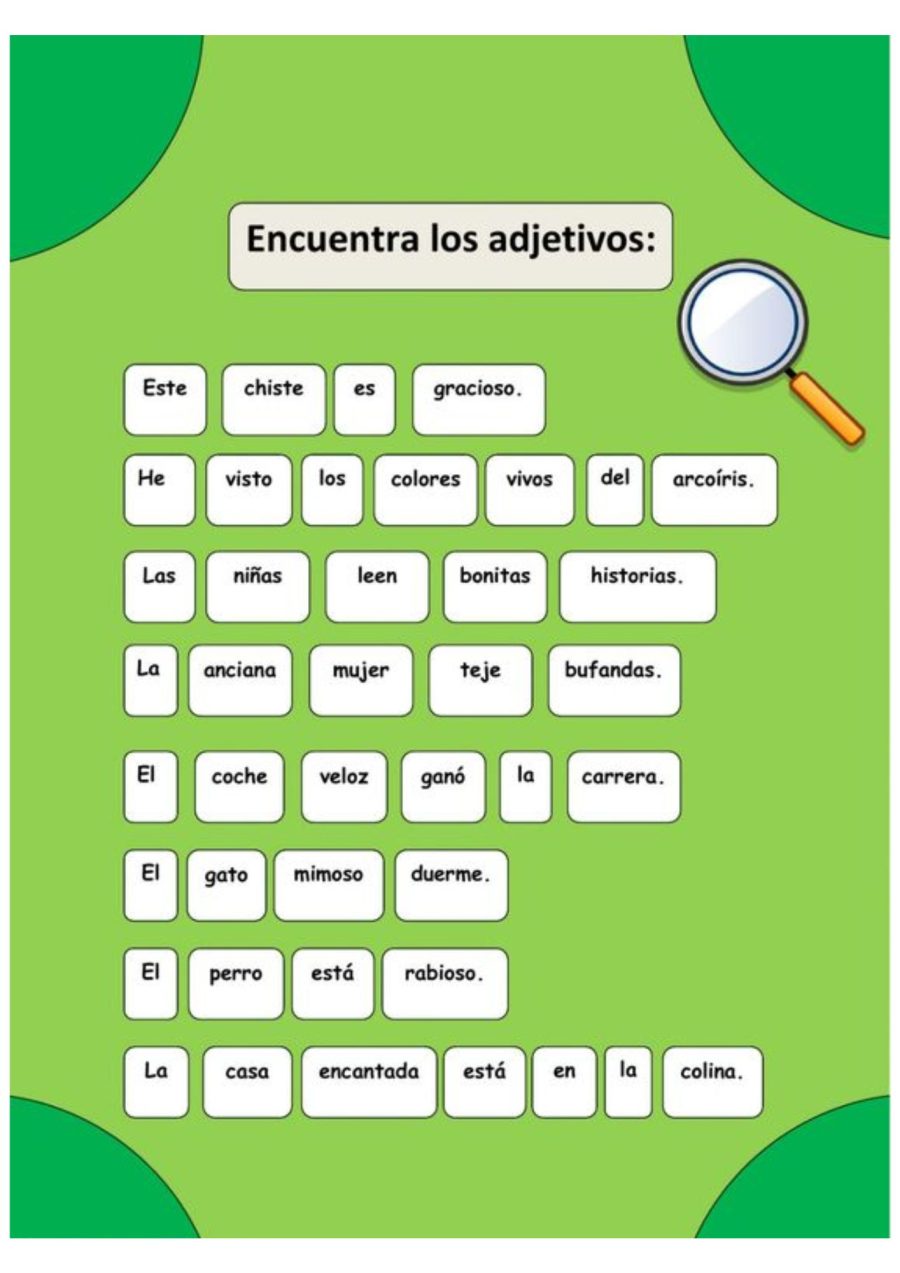 Ficha de adjetivos educación 1