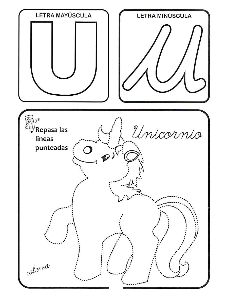 Fichas de la U para colorear 2