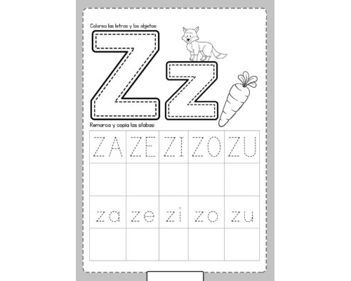 Fichas de la Z para colorear 3