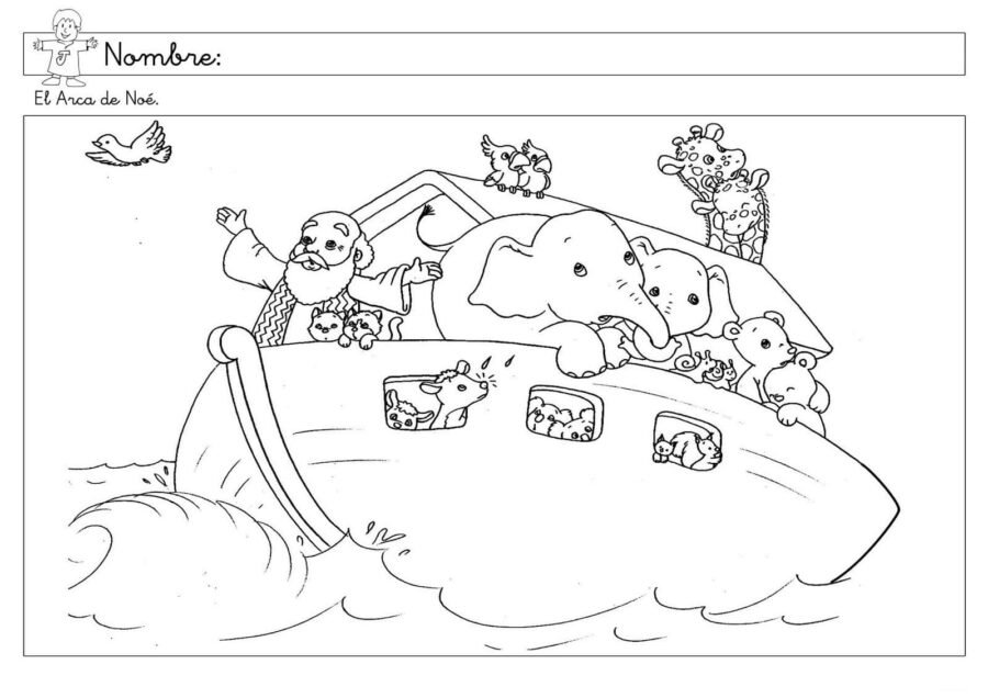 Fichas del arca de Noé para colorear 1