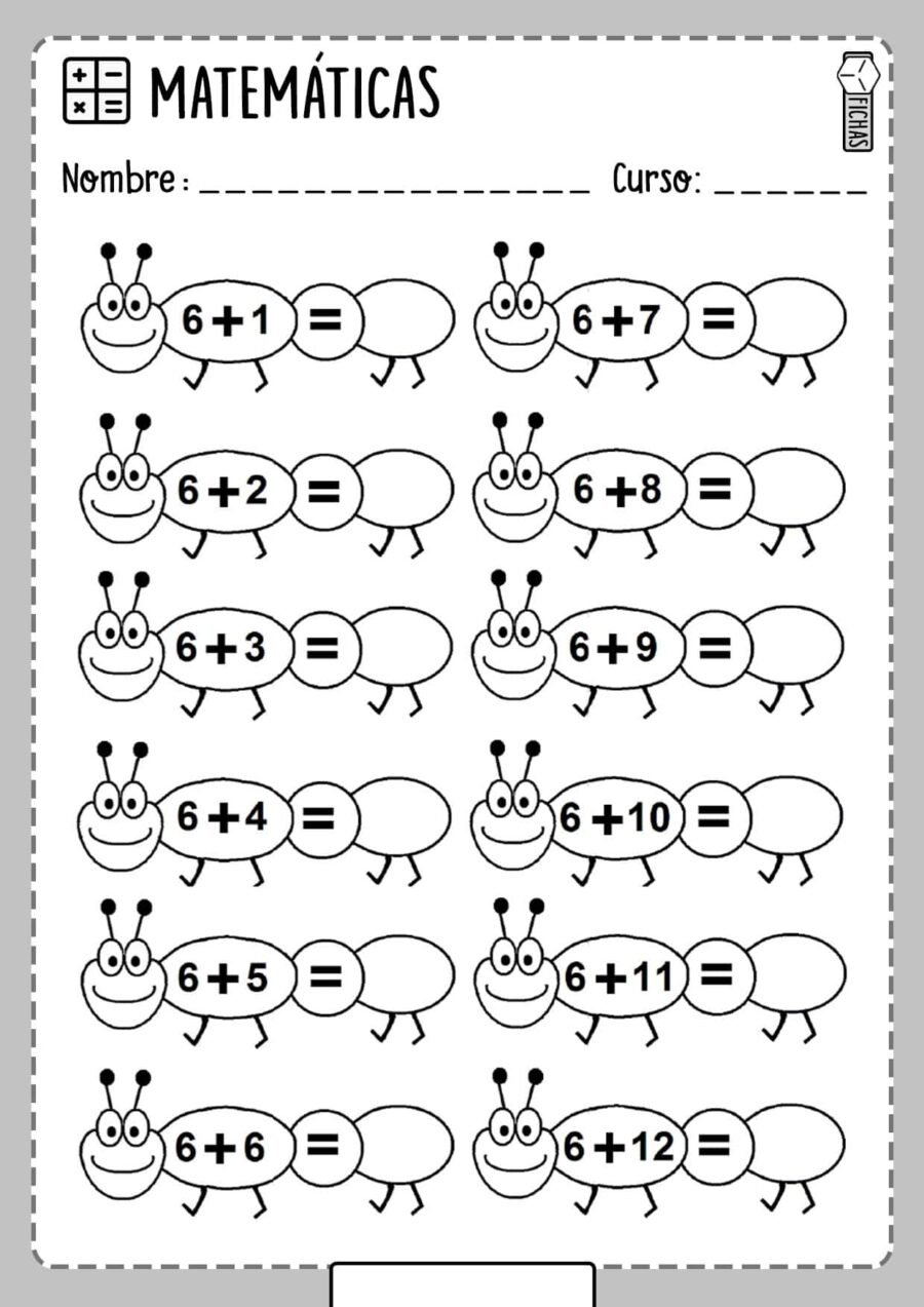 Fichas de sumar para desarrollar el razonamiento lógico 1