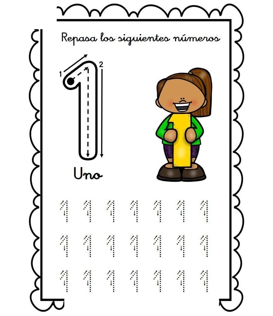 Ejercicios prácticos de escritura y reconocimiento del número 2