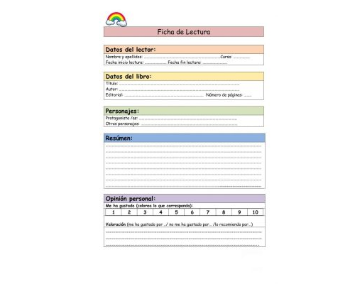 Objetivos de la ficha de lectura 4 primaria 2