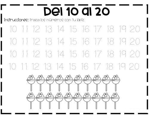 números del 1 al 20 3