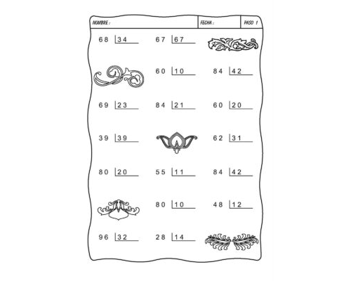 Fichas de divisiones para estudiantes de educación infantil 2