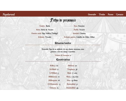 Personaje en el juego de rol 'Aquelarre 2