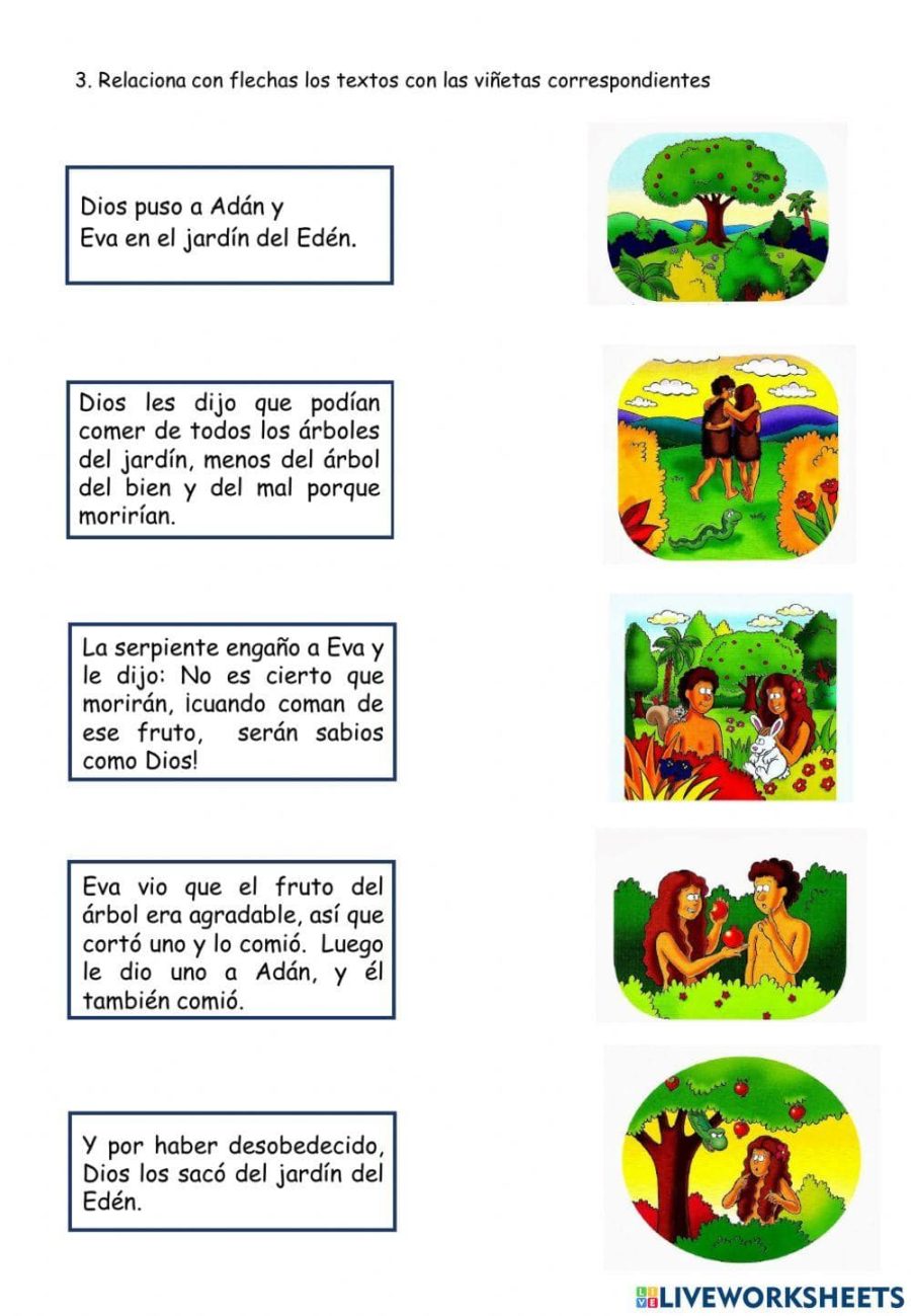 Fichas de Adán y Eva para escribir 3
